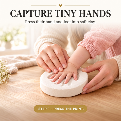 Cadre souvenir pour empreintes de mains et de pieds de bébé